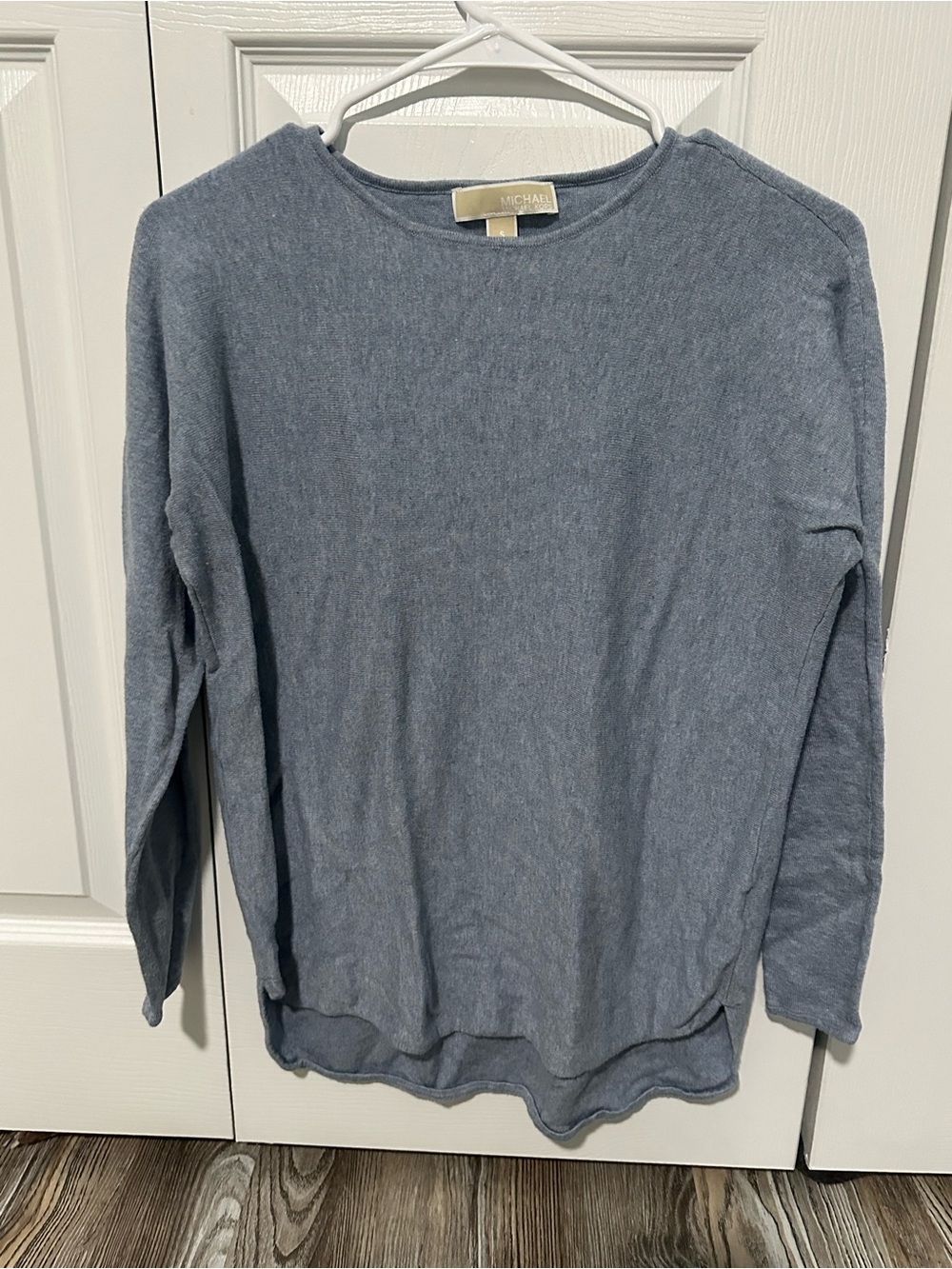 Michael Kors Heathered Slate Blue Crewneck Sweater